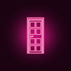 Door icon. Elements of Door in neon style icons. Simple icon for websites, web design, mobile app, info graphics