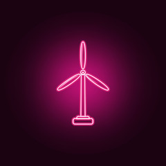 Windmill Electra Mill icon. Elements of Ecology in neon style icons. Simple icon for websites, web design, mobile app, info graphics