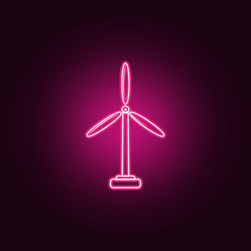 Windmill Electra Mill icon. Elements of Ecology in neon style icons. Simple icon for websites, web design, mobile app, info graphics