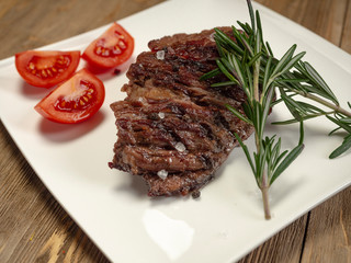 Delicious fresh hot steak