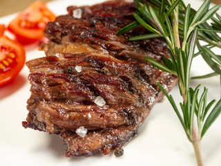 Delicious fresh hot steak