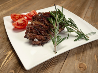 Delicious fresh hot steak