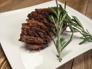 Delicious fresh hot steak
