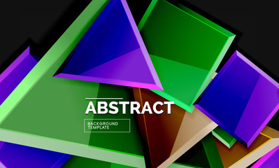 Glossy squares and triangles geometric backgrounds