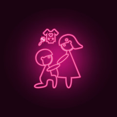 pregnant wife icon. Elements of Family in neon style icons. Simple icon for websites, web design, mobile app, info graphics