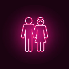 husband and wife icon. Elements of Family in neon style icons. Simple icon for websites, web design, mobile app, info graphics