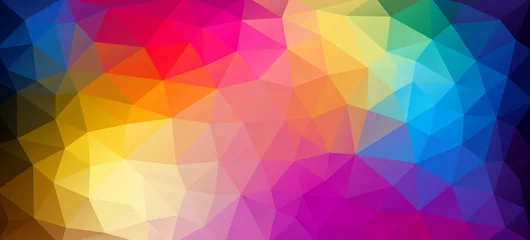Poster Im Rahmen Flat horizontal bright color geometric triangle wallpaper © igor_shmel
