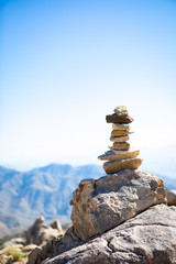 Fototapeta na wymiar stack of rocks on mountain
