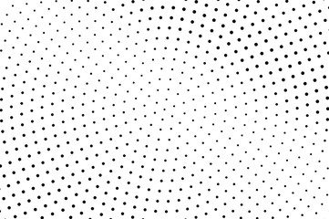 Black and white halftone vector background. Pale gradient on dotwork texture. Sparse dotted halftone.