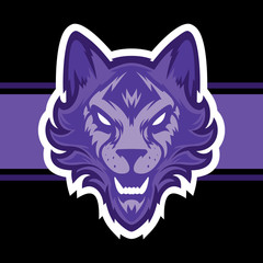 Wolf head logo. Great for sports logotypes and team mascots.