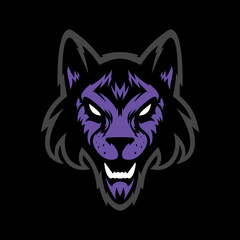 Wolf head logo. Great for sports logotypes and team mascots.