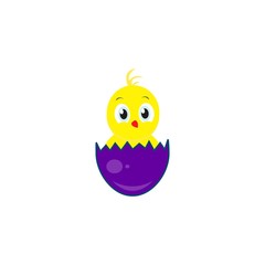 Happy easter an egg icon of chicken