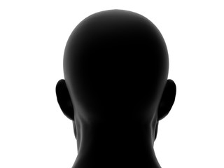 Human Man Head isolated on White 3D Rendering