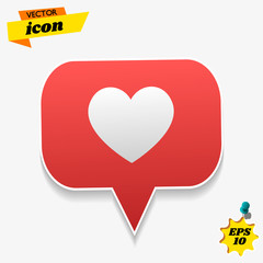 Notification Like icon. Social network app icon. Vector illustration