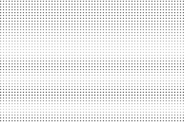 Black and white halftone vector background. Horizontal gradient on regular dotwork texture. Sparse dotted halftone