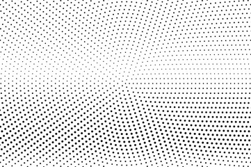 Black and white halftone vector background. Horizontal gradient on micro dotwork texture. Centered dotted halftone