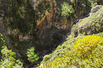 Picturesque gorge of Topolia from above. Crete island, Greece