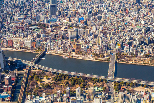 Aerial view of Tokyo, Japan