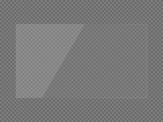 The texture of glass, mirrors, windows. Rectangular glass plate. Light effect for a picture or a mirror. Beautiful realistic reflection. The interior of the house. 16x9