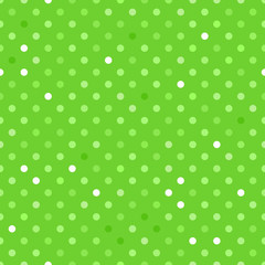 Seamless pattern surface design. Vector texture green polka dots background.