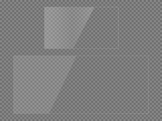 Set of rectangular 21x9, 16x9 glass plates. Light effect for a picture or a mirror. Beautiful realistic reflection. The interior of the house. 