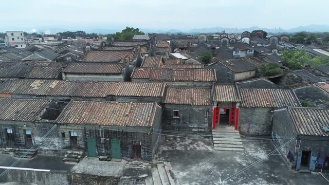 Aerial view of the Bagua Village of Licha Cun