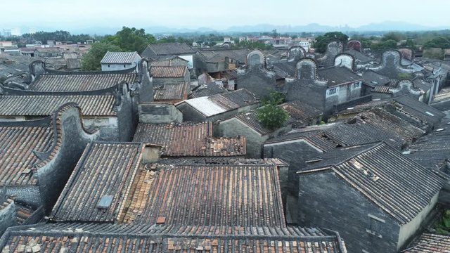 Aerial view of the Bagua Village of Licha Cun