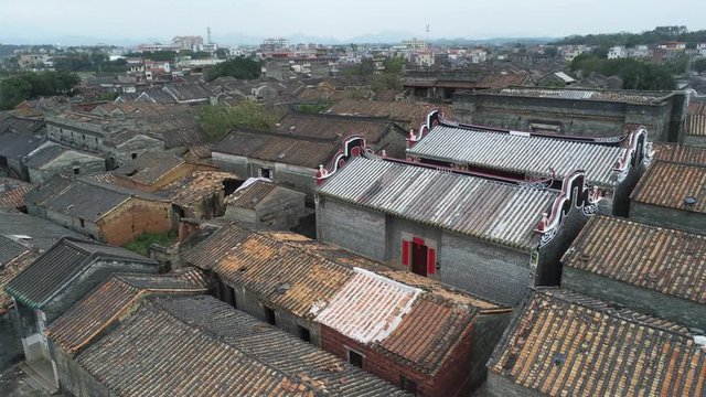Aerial view of the Bagua Village of Licha Cun
