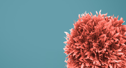 Colored grass on blue background