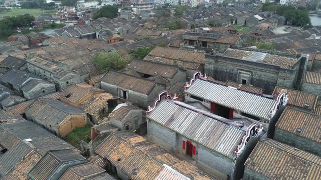 Aerial view of the Bagua Village of Licha Cun