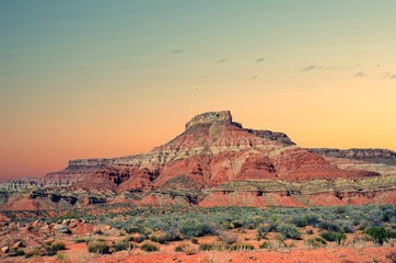 Mesa with vibrant sky in souther utah