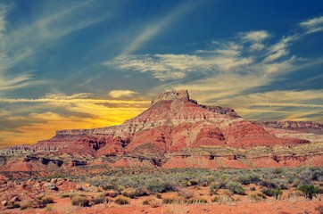 Mesa with vibrant sky in souther utah