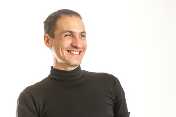 Fototapeta premium Man Smiling Happiness Carefree Emotional Expression Concept