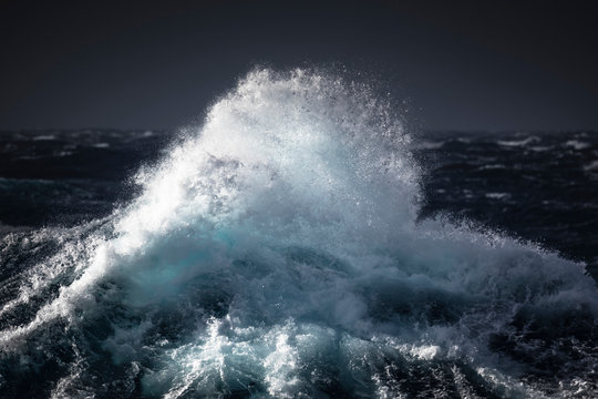 Waves Splashing In Sea, Drake Passage, Antarctica