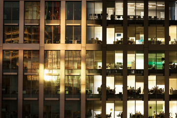 Day to night of a modern office