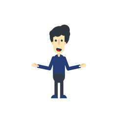 Isolated Happy Man Cartoon. Vector illustration.