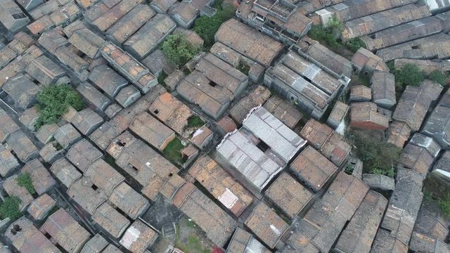 Aerial view of the Bagua Village of Licha Cun