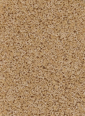 Uniform layer of dry alphabet pasta