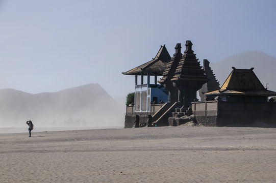 Indonesia, Java, Bromo Tengger Semeru National Park, Hindu temple complex in the Mount Bromo crater