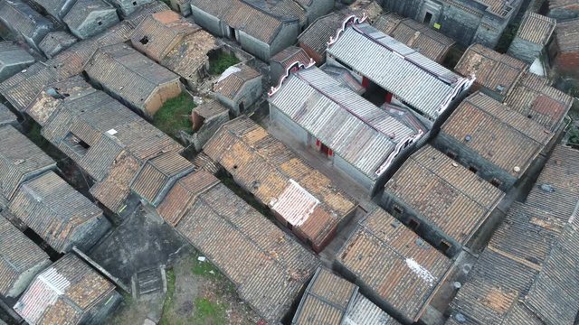 Aerial view of the Bagua Village of Licha Cun