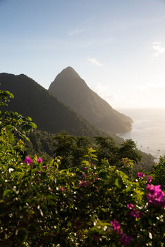 Landscape view of Piton in Saint Lucia