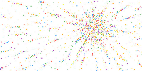 Festive confetti. Celebration stars. Rainbow brigh