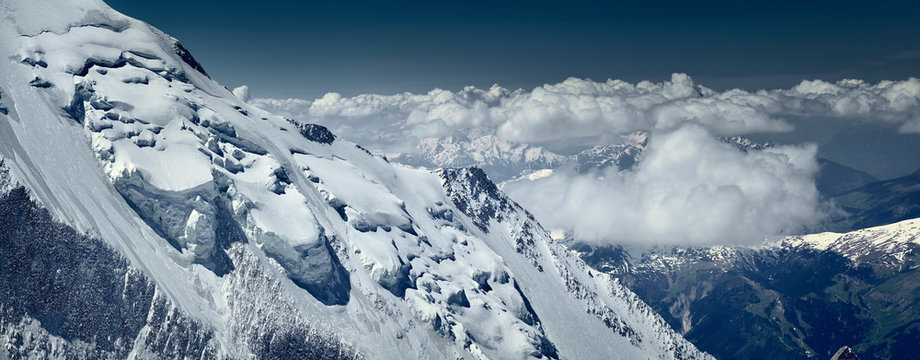 Snow covered mountains, Switzerland