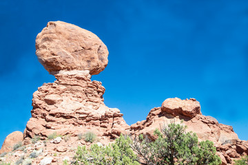 Extreme spires rise out of the landscape in Utah desert.