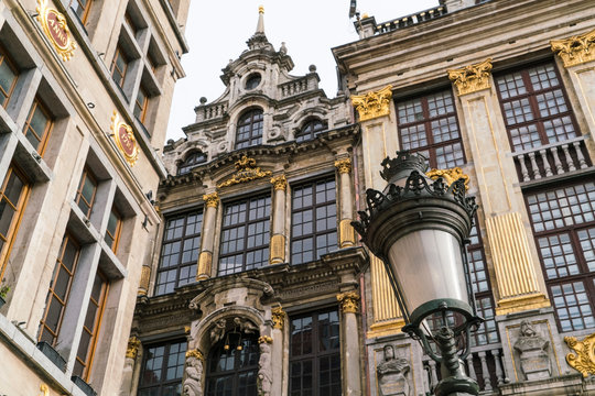 Historic facade of Grand Place, Brussels, Belgium