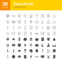 Education Line Web Glyph Icons