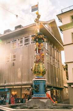 Fritschi fountain at Kapell square, Lucerne, Switzerland