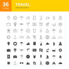 Travel Line Web Glyph Icons