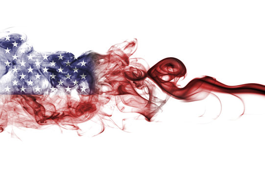 United States of America smoke flag, US flag