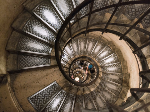 Staircase in Triumphal Arch, Paris, France